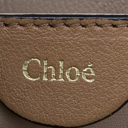 مملوكة مسبقًا Chloe Gold/Beige Python and Leather Small Jade Shoulder Bag