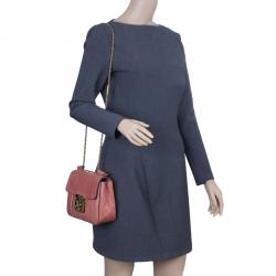 مملوكة مسبقًا حقيبة كلوي إلسي جلد ثعبان وردي مربعة