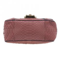 مملوكة مسبقًا حقيبة كلوي إلسي جلد ثعبان وردي مربعة