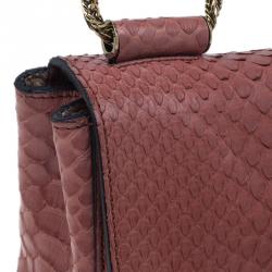 مملوكة مسبقًا حقيبة كلوي إلسي جلد ثعبان وردي مربعة