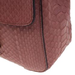 مملوكة مسبقًا حقيبة كلوي إلسي جلد ثعبان وردي مربعة