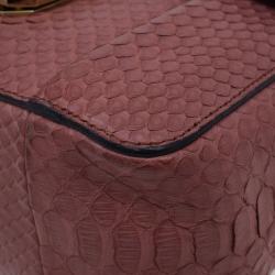 مملوكة مسبقًا حقيبة كلوي إلسي جلد ثعبان وردي مربعة