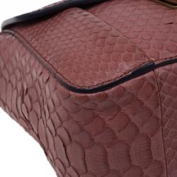 مملوكة مسبقًا حقيبة كلوي إلسي جلد ثعبان وردي مربعة