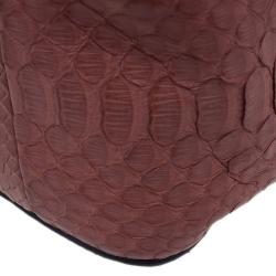 مملوكة مسبقًا حقيبة كلوي إلسي جلد ثعبان وردي مربعة