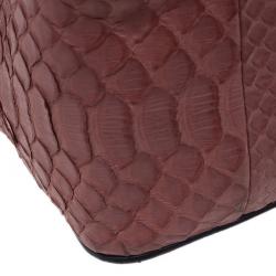 مملوكة مسبقًا حقيبة كلوي إلسي جلد ثعبان وردي مربعة