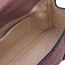 مملوكة مسبقًا حقيبة كلوي إلسي جلد ثعبان وردي مربعة