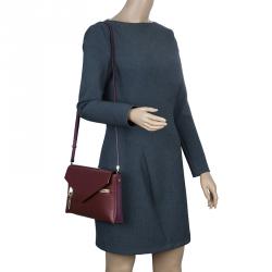 Pre Owned Chloe Burgundy Leather Cassie Crossbody Bag