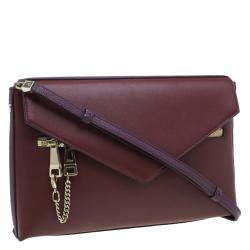 Pre Owned Chloe Burgundy Leather Cassie Crossbody Bag