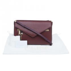 Pre Owned Chloe Burgundy Leather Cassie Crossbody Bag