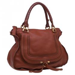 Pre Owned Chloe Brown Leather Large Marcie Satchel