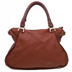 Pre Owned Chloe Brown Leather Large Marcie Satchel