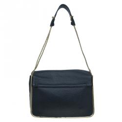 مملوكة مسبقًا Chloe Black Pebbled Leather Medium Sally Flap Shoulder Bag