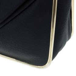 مملوكة مسبقًا Chloe Black Pebbled Leather Medium Sally Flap Shoulder Bag