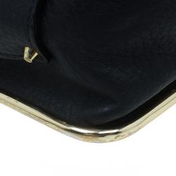 مملوكة مسبقًا Chloe Black Pebbled Leather Medium Sally Flap Shoulder Bag