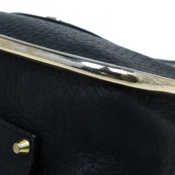 مملوكة مسبقًا Chloe Black Pebbled Leather Medium Sally Flap Shoulder Bag