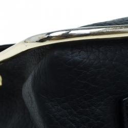 مملوكة مسبقًا Chloe Black Pebbled Leather Medium Sally Flap Shoulder Bag