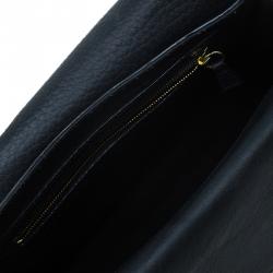 مملوكة مسبقًا Chloe Black Pebbled Leather Medium Sally Flap Shoulder Bag