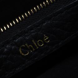 مملوكة مسبقًا Chloe Black Pebbled Leather Medium Sally Flap Shoulder Bag