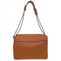 Pre Owned حقيبة كتف كلوي سالي جلد برتقالي محبب بقلاب متوسطة