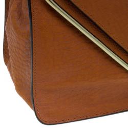 Pre Owned حقيبة كتف كلوي سالي جلد برتقالي محبب بقلاب متوسطة