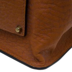 Pre Owned حقيبة كتف كلوي سالي جلد برتقالي محبب بقلاب متوسطة