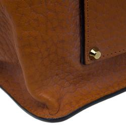 Pre Owned حقيبة كتف كلوي سالي جلد برتقالي محبب بقلاب متوسطة