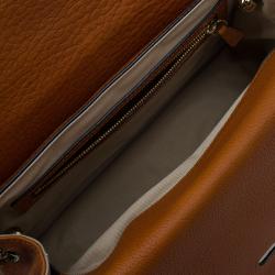 Pre Owned حقيبة كتف كلوي سالي جلد برتقالي محبب بقلاب متوسطة