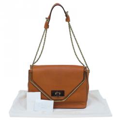 Pre Owned حقيبة كتف كلوي سالي جلد برتقالي محبب بقلاب متوسطة