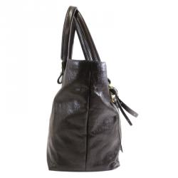 Pre Owned حقيبة كلوي أكليبس جلد بني داكن