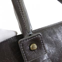 Pre Owned حقيبة كلوي أكليبس جلد بني داكن