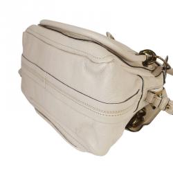 Pre Owned Chloe Ivory Leather Small Paraty Shoulder Bag