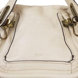 Pre Owned Chloe Ivory Leather Small Paraty Shoulder Bag