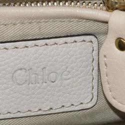 Pre Owned Chloe Ivory Leather Small Paraty Shoulder Bag