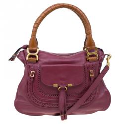 Pre Owned Chloe Burgundy Leather Medium Marcie Animation Shoulder Bag