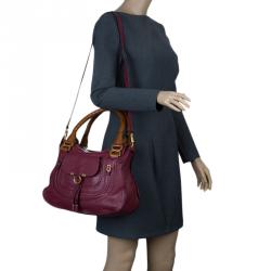 Pre Owned Chloe Burgundy Leather Medium Marcie Animation Shoulder Bag