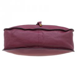 Pre Owned Chloe Burgundy Leather Medium Marcie Animation Shoulder Bag