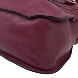 Pre Owned Chloe Burgundy Leather Medium Marcie Animation Shoulder Bag