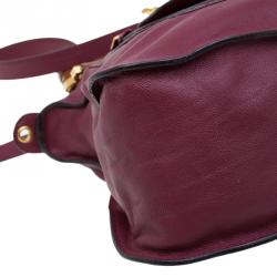 Pre Owned Chloe Burgundy Leather Medium Marcie Animation Shoulder Bag