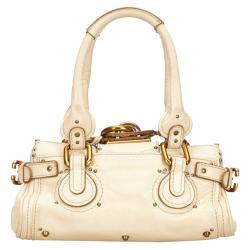 Pre Owned Chloe White Leather Mini Paddington Satchel