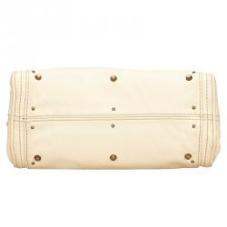 Pre Owned Chloe White Leather Mini Paddington Satchel