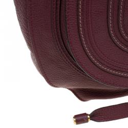 Pre Owned Chloe Burgundy Leather Medium Marcie Hobo