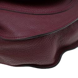Pre Owned Chloe Burgundy Leather Medium Marcie Hobo