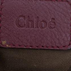 Pre Owned Chloe Burgundy Leather Medium Marcie Hobo
