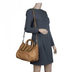 Pre Owned Chloe Metallic Brown Leather Medium Ethel Satchel