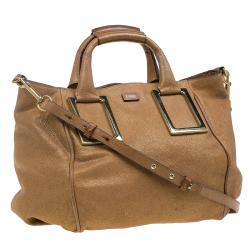 Pre Owned Chloe Metallic Brown Leather Medium Ethel Satchel