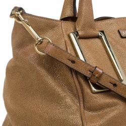 Pre Owned Chloe Metallic Brown Leather Medium Ethel Satchel