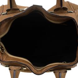 Pre Owned Chloe Metallic Brown Leather Medium Ethel Satchel