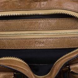 Pre Owned Chloe Metallic Brown Leather Medium Ethel Satchel