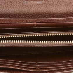 Pre Owned Chloe Brown Leather Paraty Continental Wallet