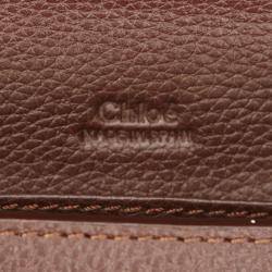 Pre Owned Chloe Brown Leather Paraty Continental Wallet